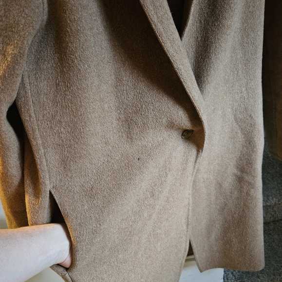 Uniqlo Wool blend cocoon pea coat medium - Picture 2 of 7